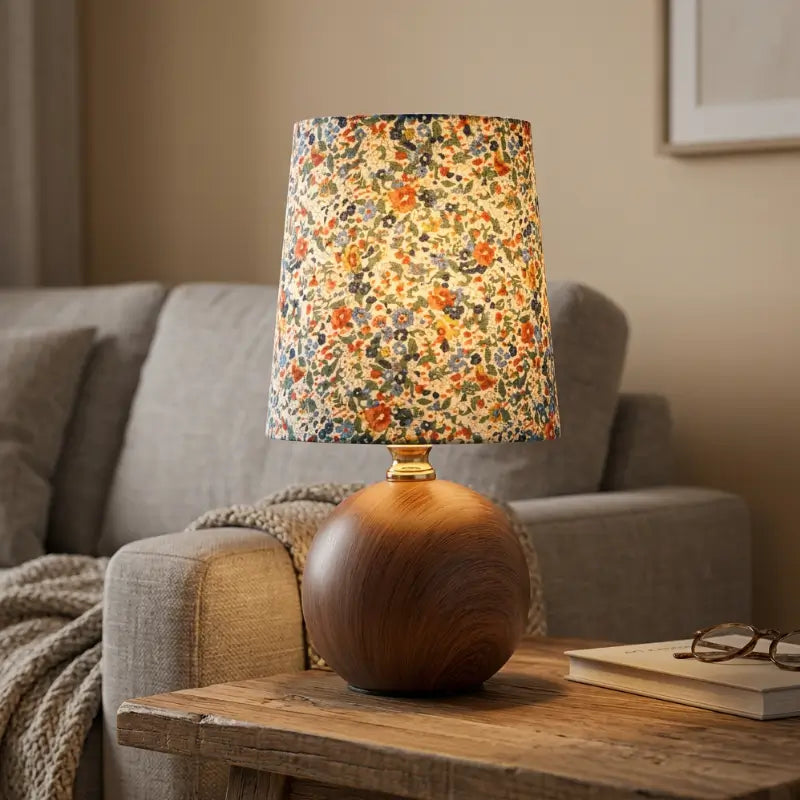 Abajur de Mesa Cúpula de Tecido Floral Clássico - Casas Gael