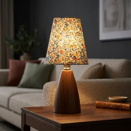 Abajur de Mesa Cúpula de Tecido Floral Clássico - Casas Gael