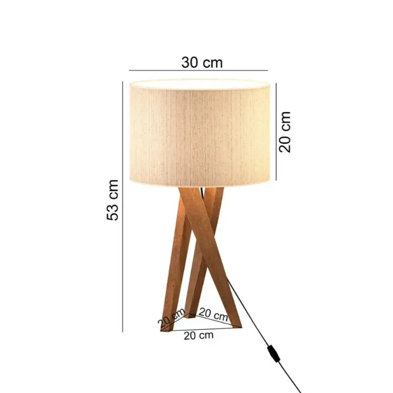 Abajur de Mesa Luxo em Madeira com Cúpula de Tecido - Casas Gael