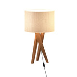 Abajur de Mesa Luxo em Madeira com Cúpula de Tecido - Casas Gael