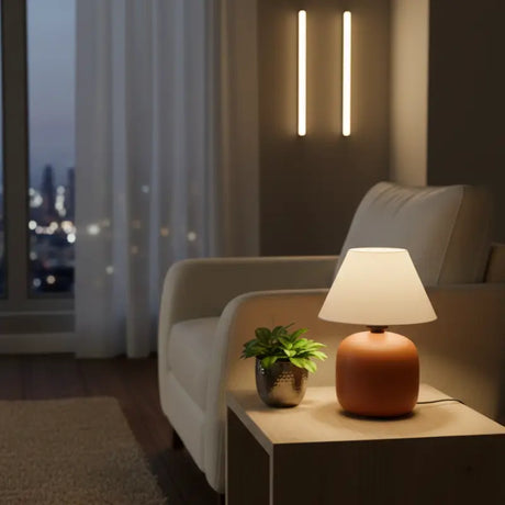 Abajur de Mesa Para Quarto em Cerâmica Bivolt - Casas Gael