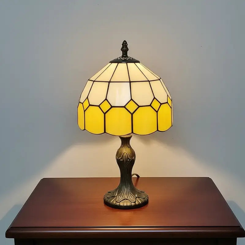 Abajur de Mesa Premium Vidro e Metal Estilo Tiffany Vintage - casas Gael