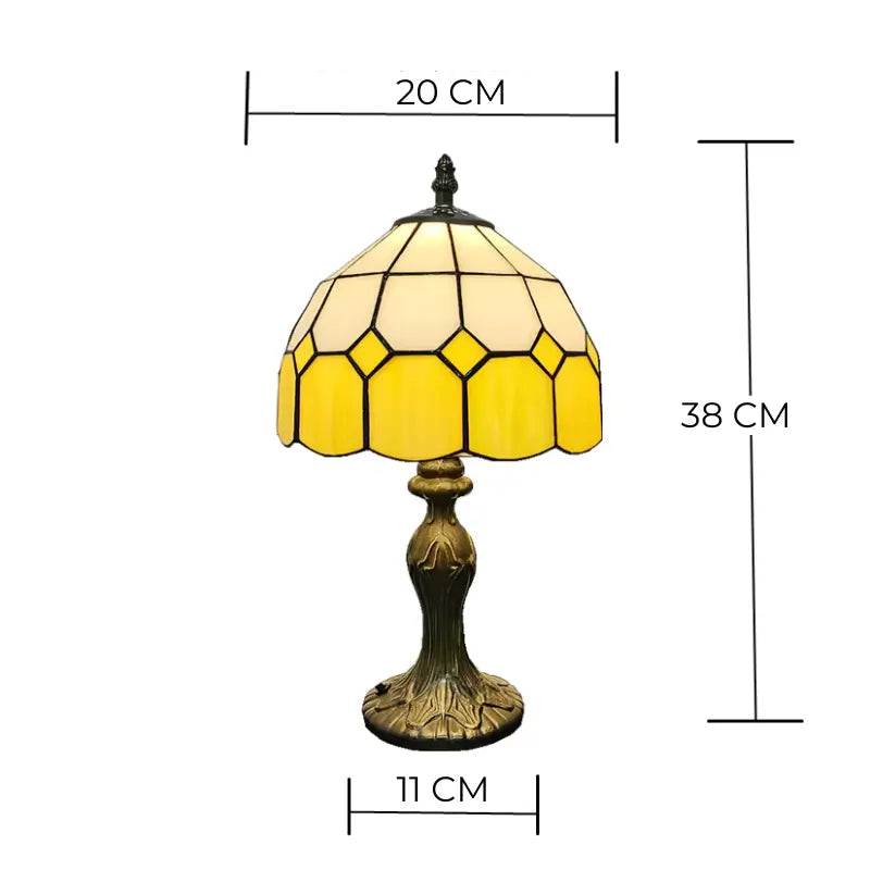 Abajur de Mesa Premium Vidro e Metal Estilo Tiffany Vintage - casas Gael