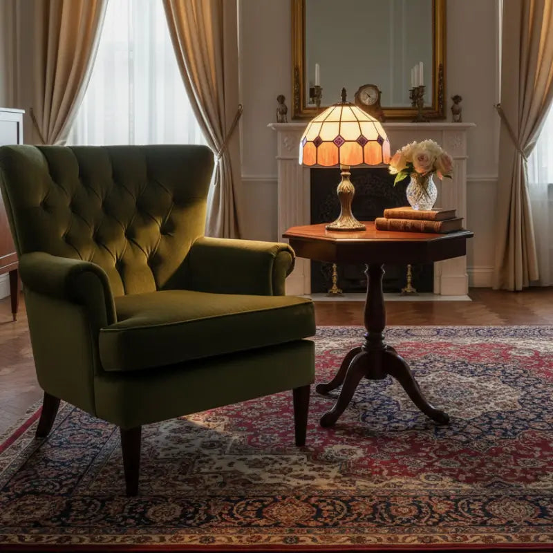 Abajur de Mesa Premium Vidro e Metal Estilo Tiffany Vintage - casas Gael