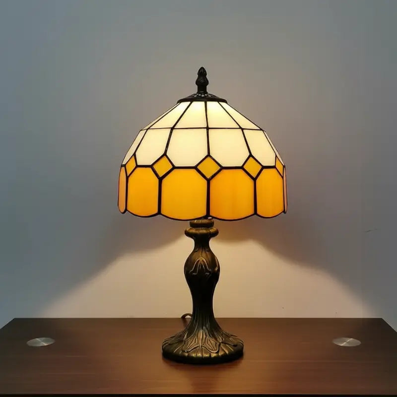 Abajur de Mesa Premium Vidro e Metal Estilo Tiffany Vintage - casas Gael