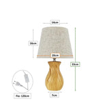 Abajur de Mesa em Cerâmica Efeito Madeira  - Casas Gael