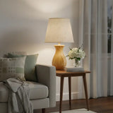 Abajur de Mesa em Cerâmica Efeito Madeira  - Casas Gael