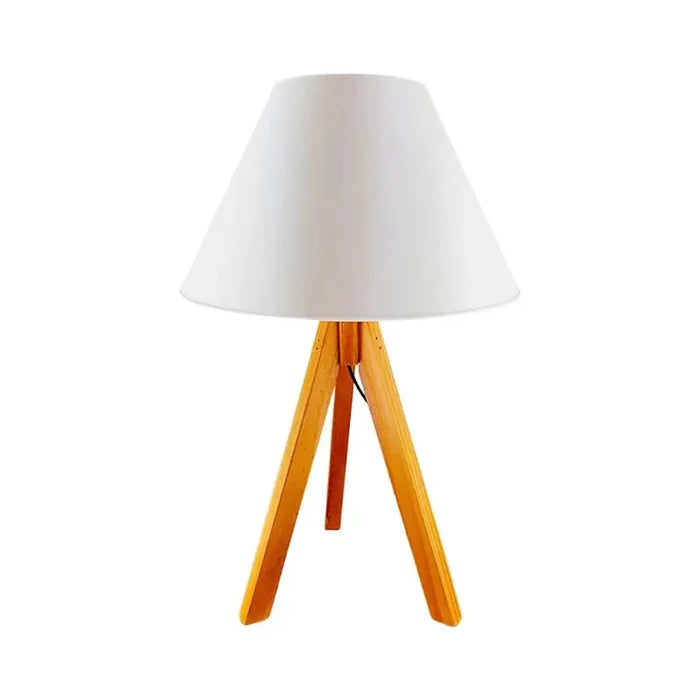 Abajur de Mesa em Madeira Tripé para Quarto - Casas Gael