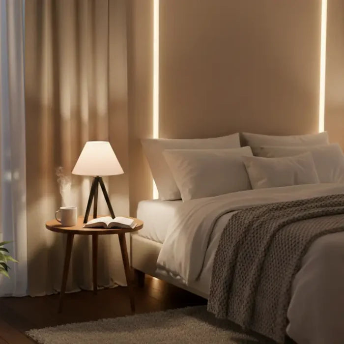 Abajur de Mesa em Madeira Tripé para Quarto - Casas Gael