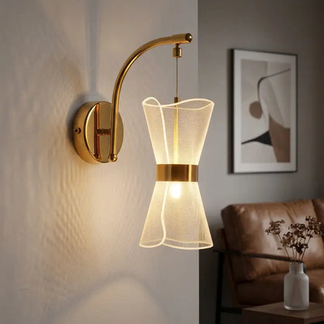 Arandela de Parede Dourada 3 Cores de Luz Bivolt - Casas Gael