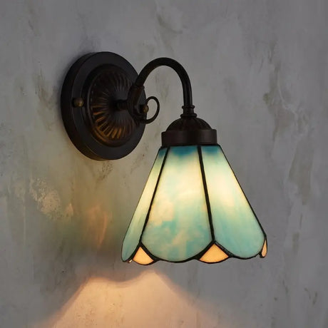 Arandela de Parede Estilo Tiffany Vidro Sextavado Europeia - Casas Gael