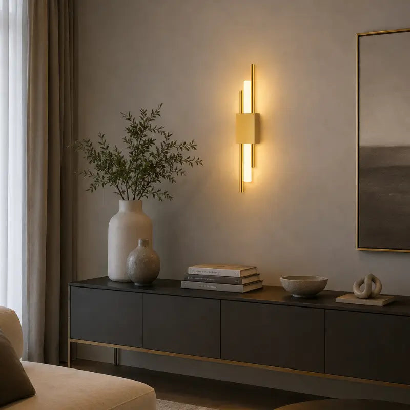 Arandela de Parede LED Dourada 3 Tons de Luz - Casas Gael
