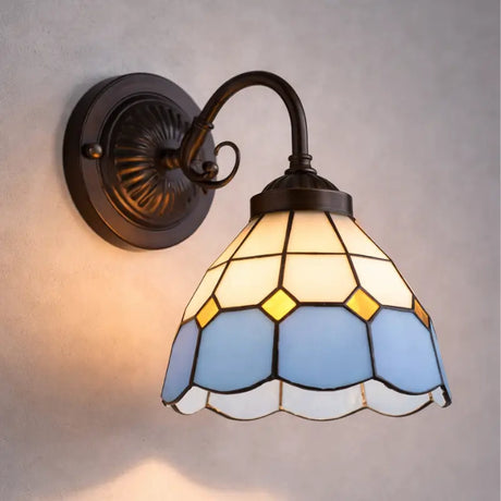 Arandela de Parede Premium Vidro e Metal Estilo Tiffany Vintage - Casas Gael