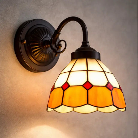 Arandela de Parede Premium Vidro e Metal Estilo Tiffany Vintage - Casas Gael