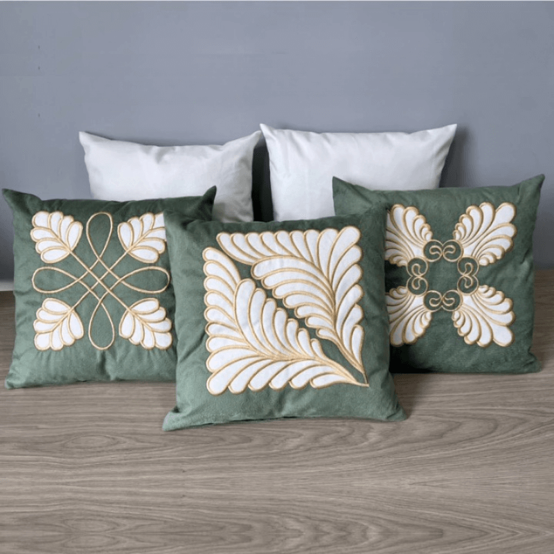 Conjunto 5 Capas de Almofada Bordada 45x45cm