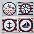 Conjunto 4 Capas de Almofadas Decorativas Mar  Casas gael