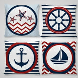 Conjunto 4 Capas de Almofadas Decorativas Mar  Casas gael