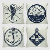 Conjunto 4 Capas de Almofadas Decorativas Mar  Casas gael