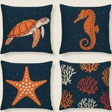 Conjunto 4 Capas de Almofadas Decorativas Mar  Casas gael