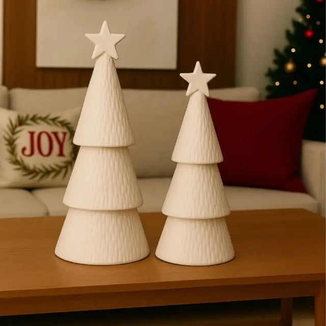 Decoração de Natal Conjunto 2 Árvores de Natal em Cerâmica - Casas Gael