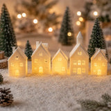 Decoração de Natal Vila de casas 5 peças Com Velas de Led - Casas Gael