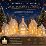 Decoração de Natal Vila de casas 5 peças Com Velas de Led - Casas Gael