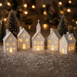 Decoração de Natal Vila de casas 5 peças Com Velas de Led - Casas Gael