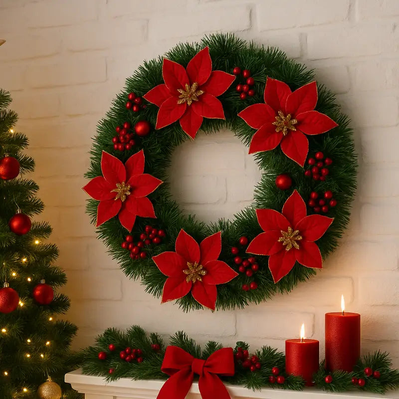 Enfeite de Natal Guirlanda 38cm - Casas Gael