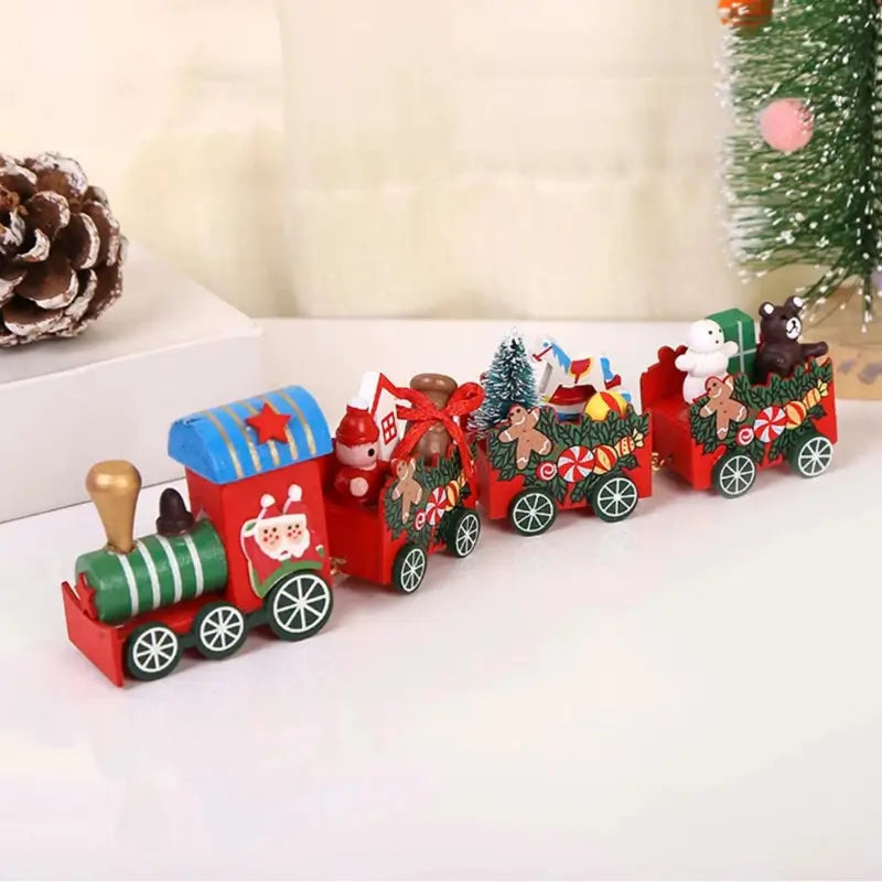 Enfeite de Natal Trenzinho Natalino em Madeira - Casas Gael