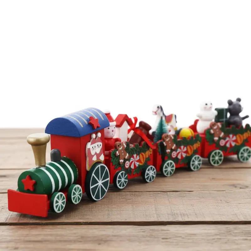 Enfeite de Natal Trenzinho Natalino em Madeira - Casas Gael