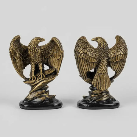 Estatueta Decorativa Águia Ouro Envelhecido