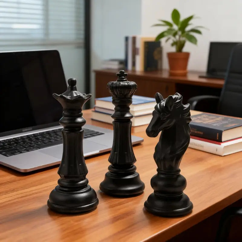 Conjuto Estatuetas Peças de Xadrez Decorativas