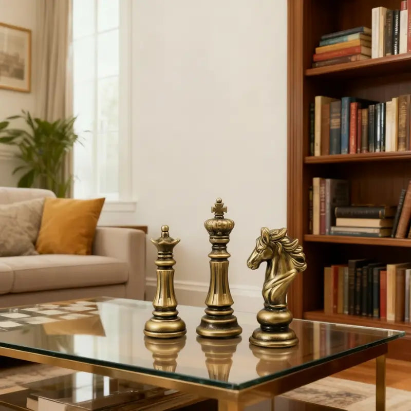 Conjuto Estatuetas Peças de Xadrez Decorativas