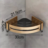 Kit 2 Prateleiras para Banheiro Preto e Dourado em Alumínio - Casas Gael