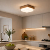 Luminária de Teto Plafon Decorativo de Madeira 20cm - Casas Gael 
