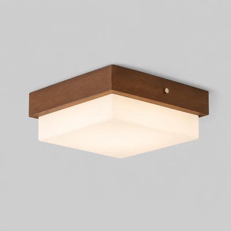 Luminária de Teto Plafon Decorativo de Madeira 20cm - Casas Gael 