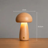 Luminária Decorativa para Mesa Cogumelo Madeira 3 Tons de Luz - Casas Gael 