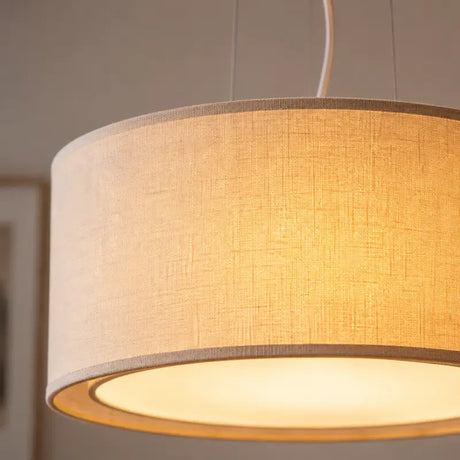Luminária Pendente de Teto com Cúpula Dupla em Linho 40cm - Casas Gael