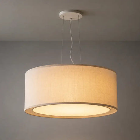 Luminária Pendente de Teto com Cúpula Dupla em Linho 40cm - Casas Gael
