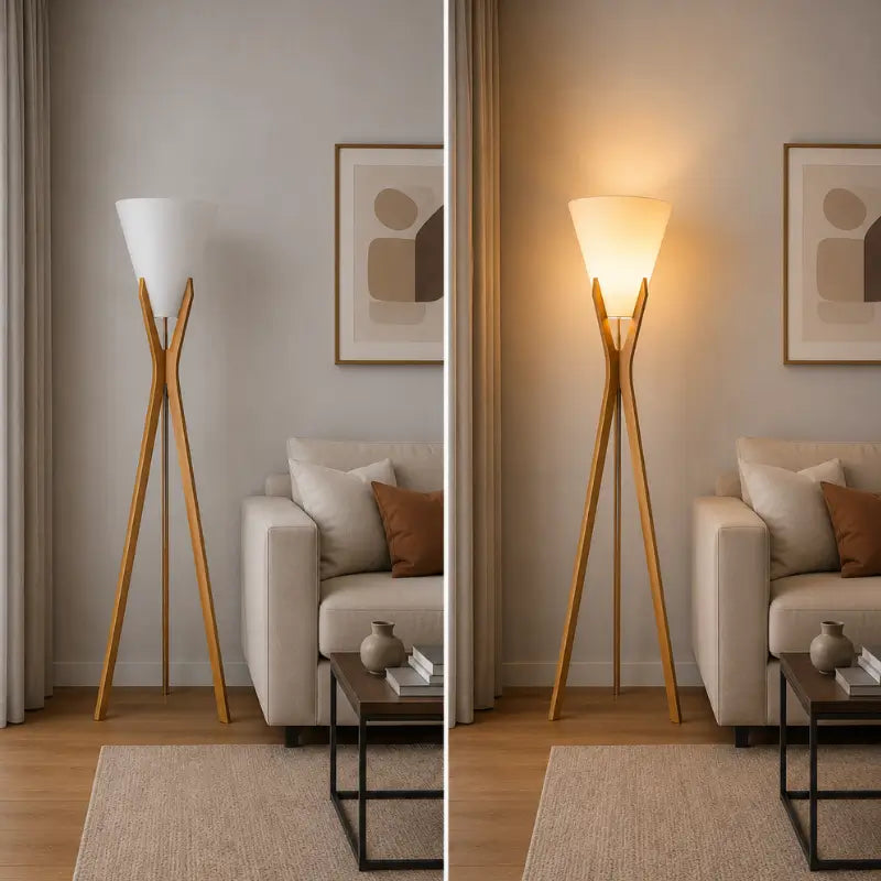 Luminária de Chão Mônaco em Madeira Desmontável para Sala - Casas Gael