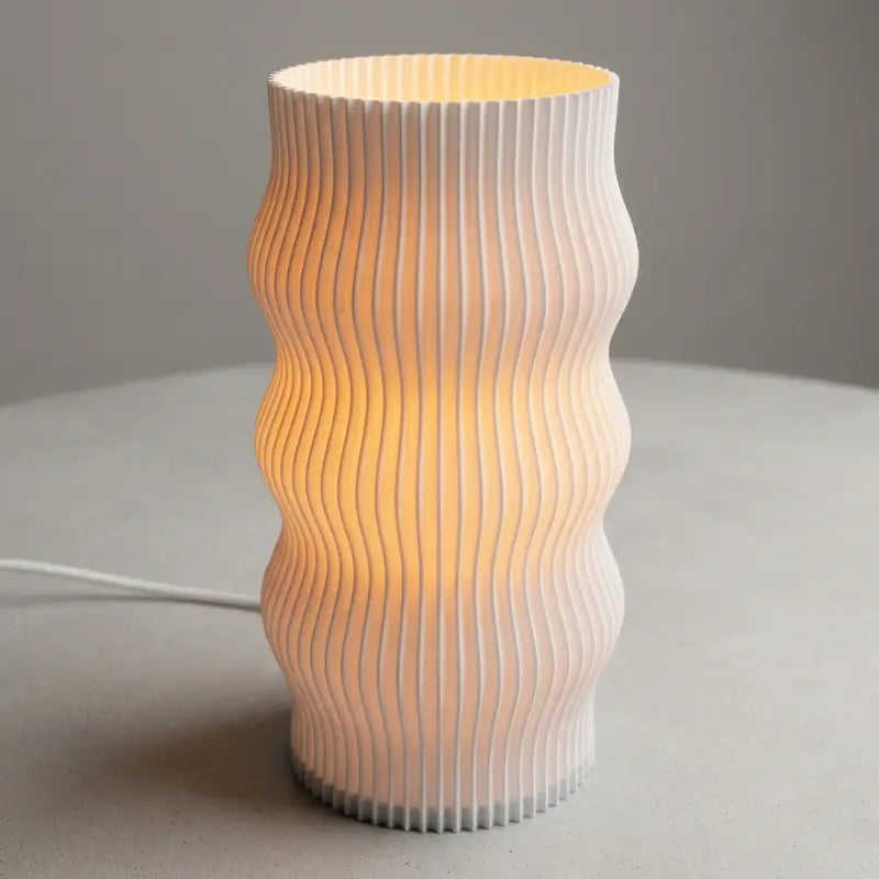 Luminária de Mesa Decorativa 3D Ondulada Design Escultura - Casas Gael