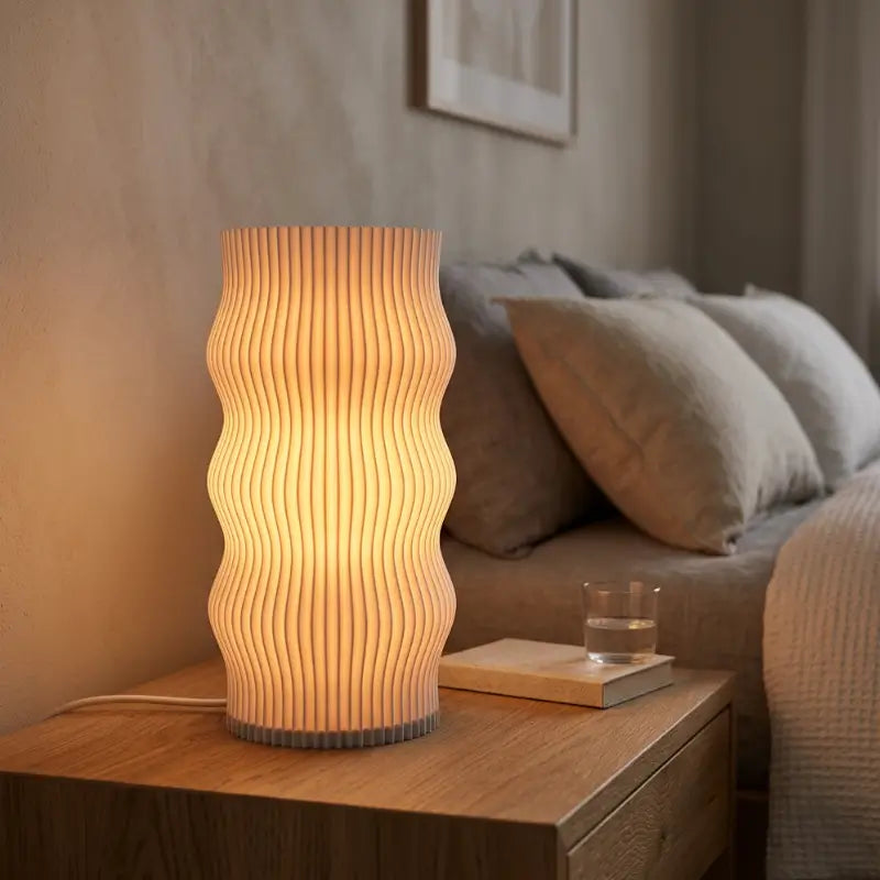 Luminária de Mesa Decorativa 3D Ondulada Design Escultura - Casas Gael