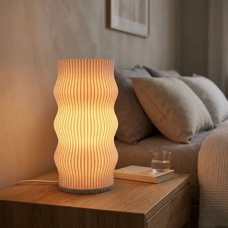 Luminária de Mesa Decorativa 3D Ondulada Design Escultura - Casas Gael