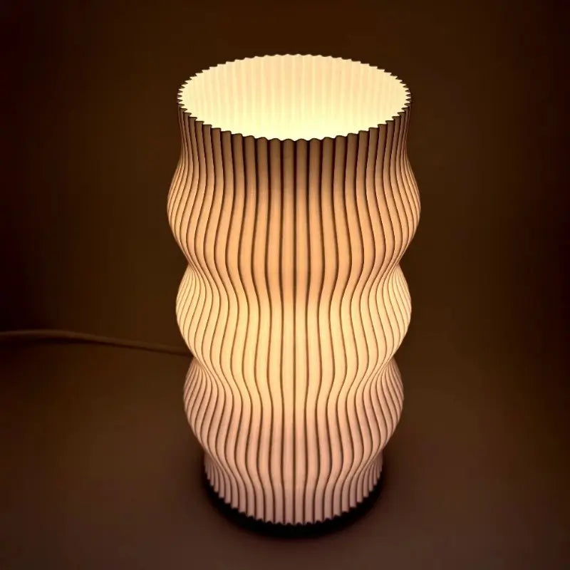Luminária de Mesa Decorativa 3D Ondulada Design Escultura - Casas Gael