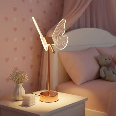 Luminária de Mesa Decorativa Borboleta Nórdica 3 Tons de Luz - Casas Gael