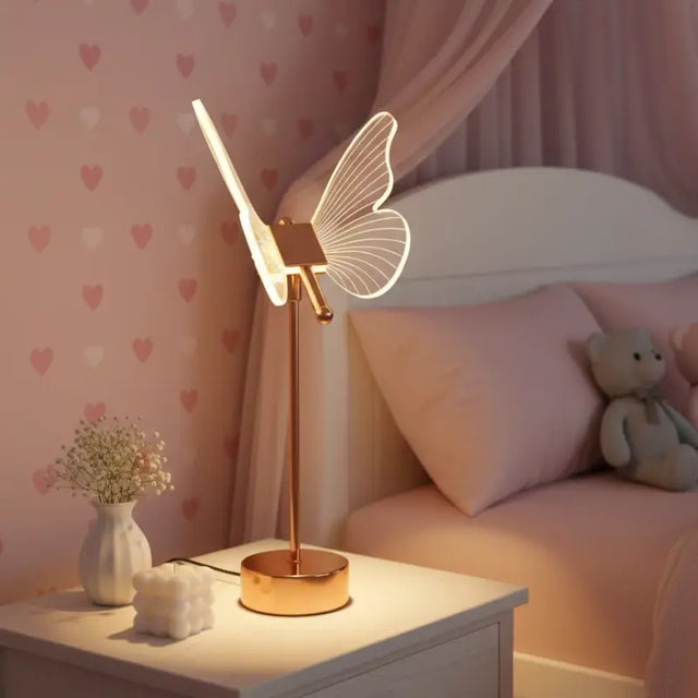 Luminária de Mesa Decorativa Borboleta Nórdica 3 Tons de Luz - Casas Gael