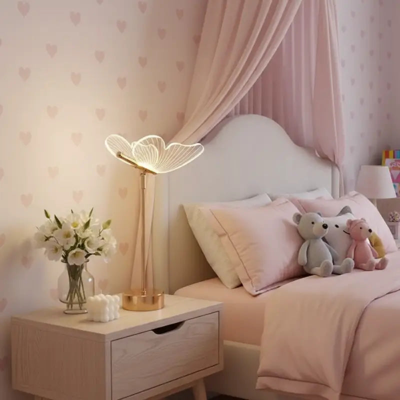 Luminária de Mesa Decorativa Borboleta Nórdica 3 Tons de Luz - Casas Gael