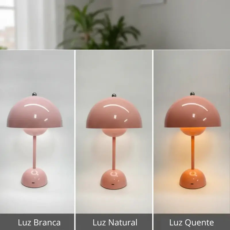 Luminária de Mesa Decorativa Cogumelo sem Fio - Casas Gael
