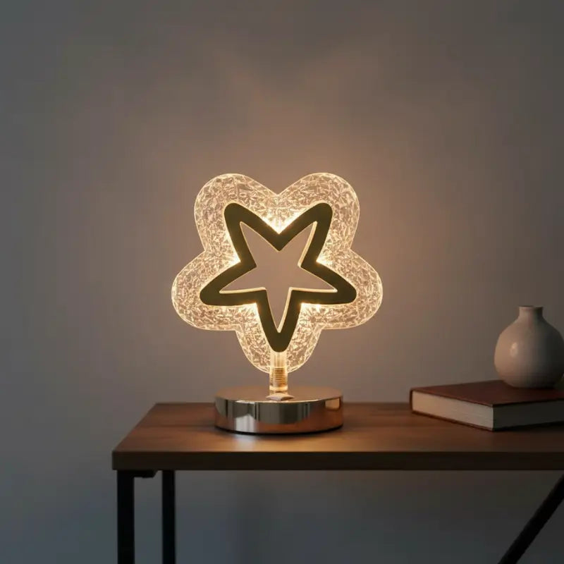 Luminária de Mesa Decorativa LED 3D Lua Estrela - Casas Gael