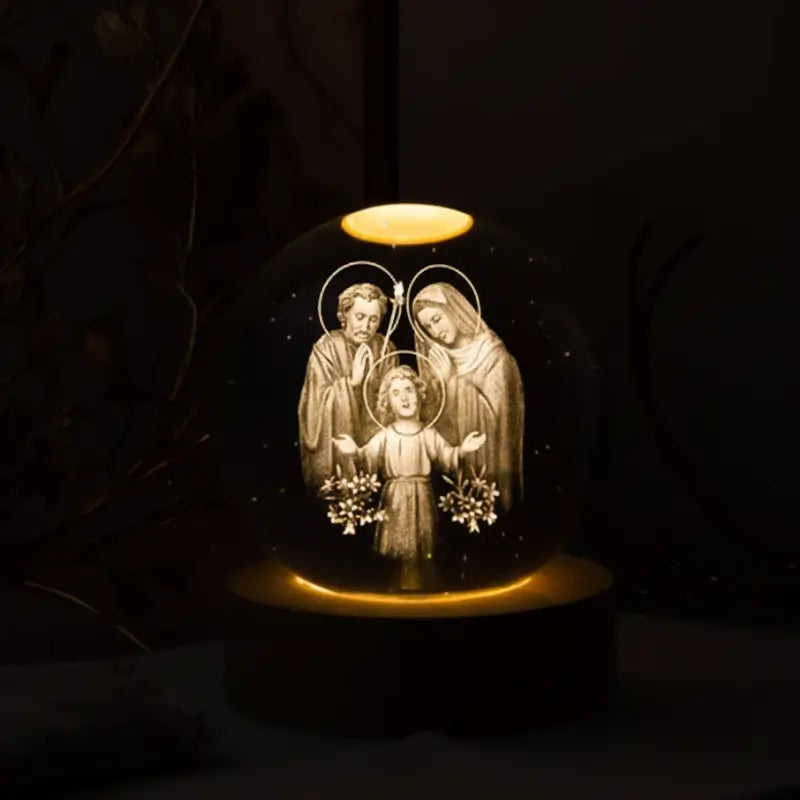 Luminária de Mesa Decorativa LED 3D Sagrada Família USB - Casas Gael